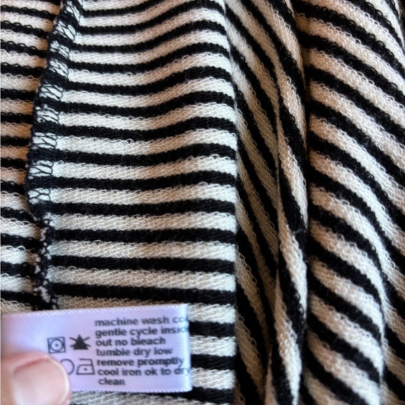 Three Dots Monochrome Black and White Striped Dress XL - Picture 6 of 6